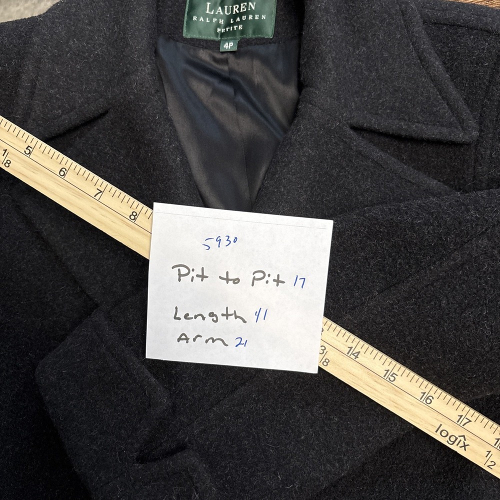 Vintage Lauren Ralph Lauren Long Charol Gray Belted Coat 100% Camel Hair SZ 4P - Picture 10 of 10